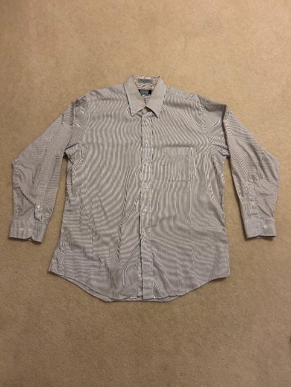 Sutter & Grant Long-Sleeve Button-Up Shirt, Pinstripe White & Blue, Men's 32/33